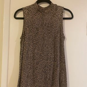 Apt 9 Leopard Print High Neck Tank Top Woman’s Large